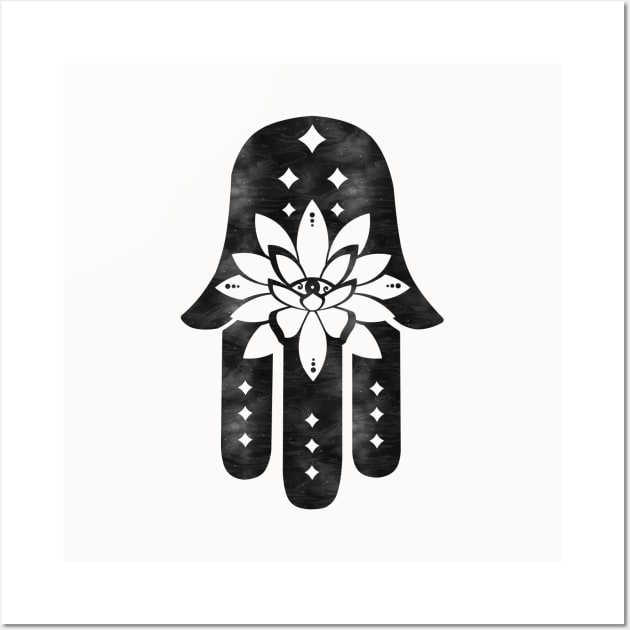 Starry Eyed - Hamsa Lotus Eye Wall Art by MellowGroove